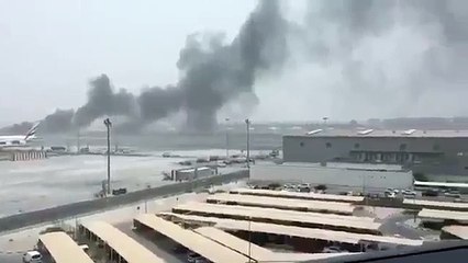 DUBAI PLAN CRASH  Live Video footage of Dubai airport Plane crash