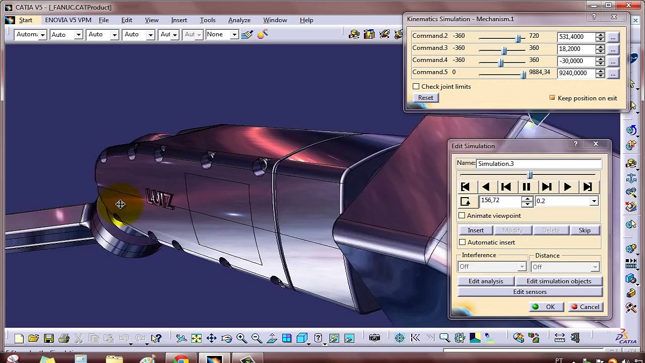Robot de Solda CATIA V5 Kinematics