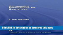 [PDF] Computable Foundations for Economics (Routledge Advances in Experimental and Computable