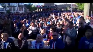 Iceland fans celebrate team's win over Portugal at Euro 2016