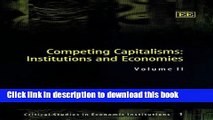 [Read  e-Book PDF] Competing Capitalisms: Institutions and Economies (Critical Studies in Economic