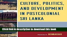 [PDF] Culture, Politics, and Development in Postcolonial Sri Lanka Free Books