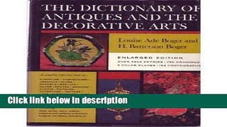Books Dictionary of Antiques and the Decorative Arts Free Online