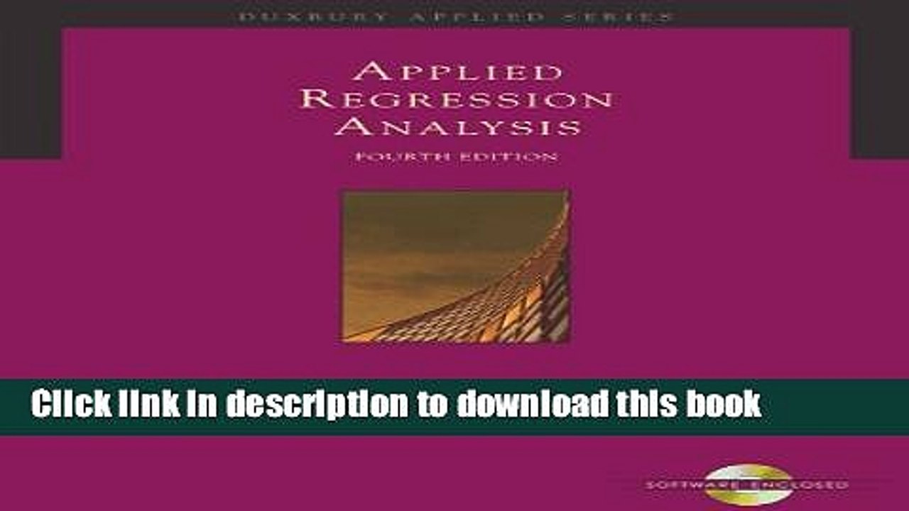 [Download] Applied Regression Analysis: A Second Course in Business and Economic Statistics (Book,