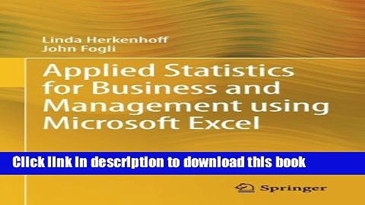 [Download] Applied Statistics for Business and Management using Microsoft Excel Free Books