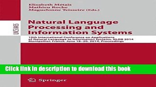 Books Natural Language Processing and Information Systems: 19th International Conference on