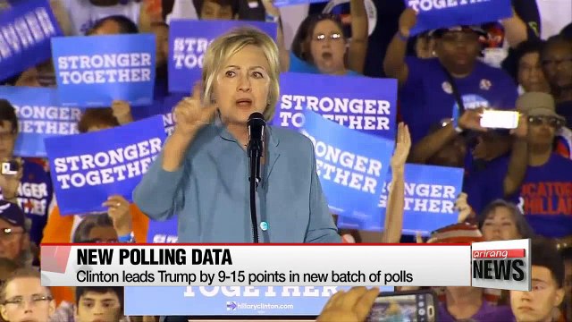 Clinton leads Trump by 9-15 points in new polls