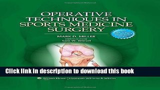 Books Operative Techniques in Sports Medicine Surgery Full Online