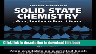 Ebook Solid State Chemistry: An Introduction, Third Edition Free Online