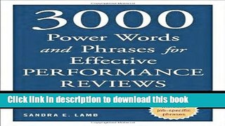 Ebook 3000 Power Words and Phrases for Effective Performance Reviews: Ready-to-Use Language for