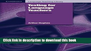 Ebook Testing for Language Teachers (Cambridge Language Teaching Library) Free Online