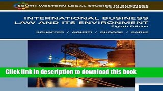 Books International Business Law and Its Environment, Eighth Edition (South-Western Legal Studies