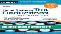 Ebook Home Business Tax Deductions: Keep What You Earn Full Online