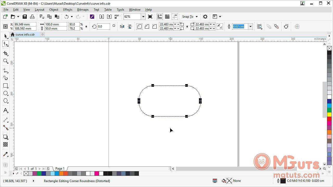 How to measure curve line size in CorelDraw - Free video tutorials ...