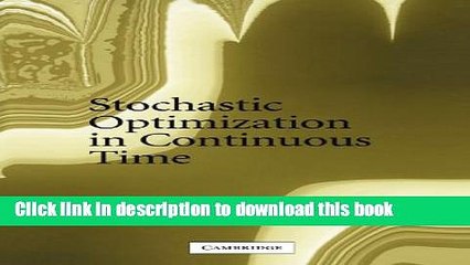[Download] Stochastic Optimization in Continuous Time  Read Online