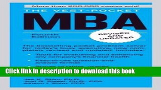 Books The Vest-Pocket MBA: Fourth Edition Free Online
