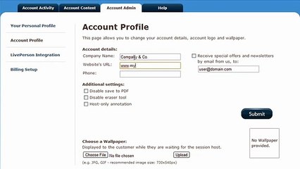 Set up Account Profile - VeriShow for LivePerson Help Video