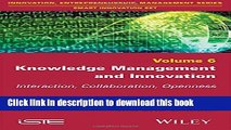 [Download] Knowledge Management and Innovation: Interaction, Collaboration, Openness Free Books