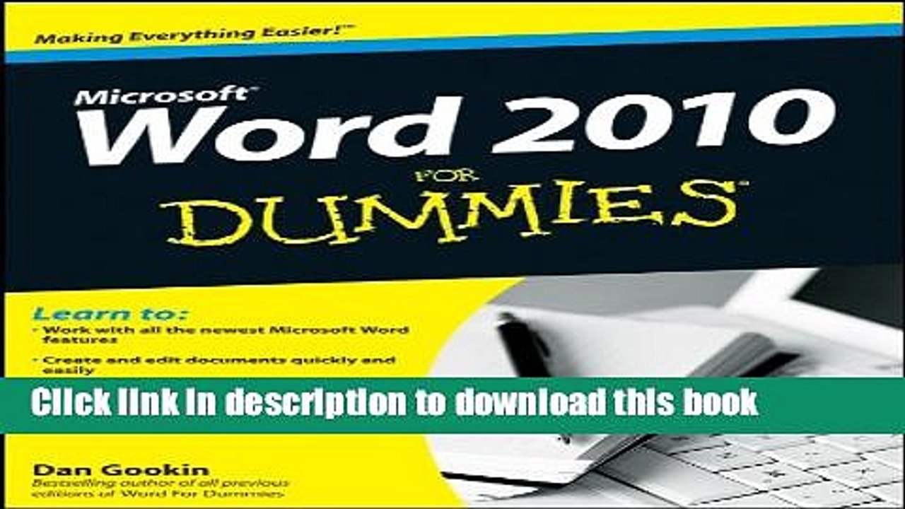 Ebook Word 2010 For Dummies Free Online