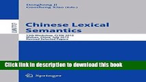 Books Chinese Lexical Semantics: 13th Workshop, CLSW 2012, Wuhan, China, July 6-8, 2012, Revised
