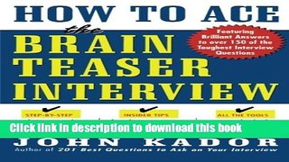 [Read PDF] How to Ace the Brainteaser Interview Ebook Free
