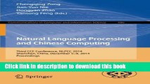 Ebook Natural Language Processing and Chinese Computing: Third CCF Conference, NLPCC 2014,