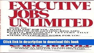 [Read PDF] Executive Jobs Unlimited Download Online