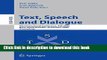 Ebook Text, Speech and Dialogue: 9th International Conference, TSD 2006, Brno, Czech Republic,