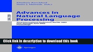 Books Advances in Natural Language Processing: Third International Conference, PorTAL 2002, Faro,