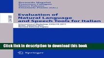 Books Evaluation of Natural Language and Speech Tool for Italian: International Workshop, EVALITA