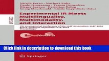 Books Experimental IR Meets Multilinguality, Multimodality, and Interaction: 7th International