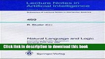 Ebook Natural Language and Logic: International Scientific Symposium, Hamburg, FRG, May 9-11,