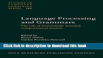Ebook Language Processing and Grammars: The role of functionally oriented computational models