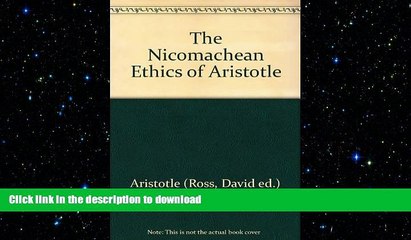 FREE PDF  The Nicomachean Ethics of Aristotle  BOOK ONLINE