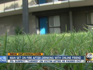 Man set on fire after drinking with online friend