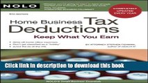 Ebook HOME BUSINESS TAX DEDUCTIONS: Keep What You Earn Full Online