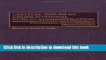 [Read PDF] Critical Issues in Cross-National Public Administration: Privatization,