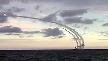 Russian Navy Launching Cruise Missiles from Caspian Sea into Syria