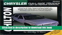 PDF  CHRYSLER Full-Size Trucks, 1997-00 (Chilton s Total Car Care Repair Manual)  Free Books