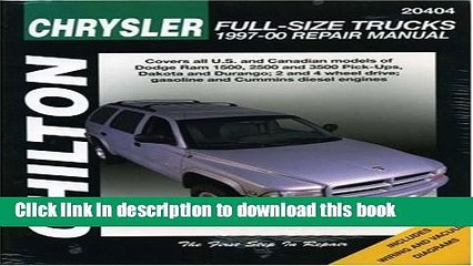 PDF  CHRYSLER Full-Size Trucks, 1997-00 (Chilton s Total Car Care Repair Manual)  Free Books