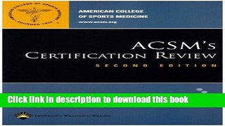 Books ACSM s Certification Review Free Online