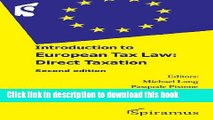 [Read PDF] Introduction to European Tax Law: Direct Taxation Ebook Online