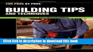 Ebook For Pros by Pros Building Tips Free Online