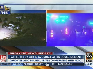 MCSO: Father in hospital after being bucked off horse, struck by car near Avondale
