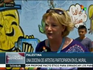 Palestina: inauguran mural que denuncia la crisis del agua en Gaza