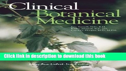 Ebook Clinical Botanical Medicine Free Download