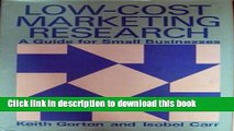 Download  Low-cost Marketing Research: A Guide for Small Businesses  Free Books