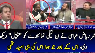 Umar Abbasi Showing His Sliper to PML-N Member in a Live Show