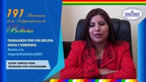 Senadora Ester Torrico Peña felicita a Bolivia #6DeAgosto