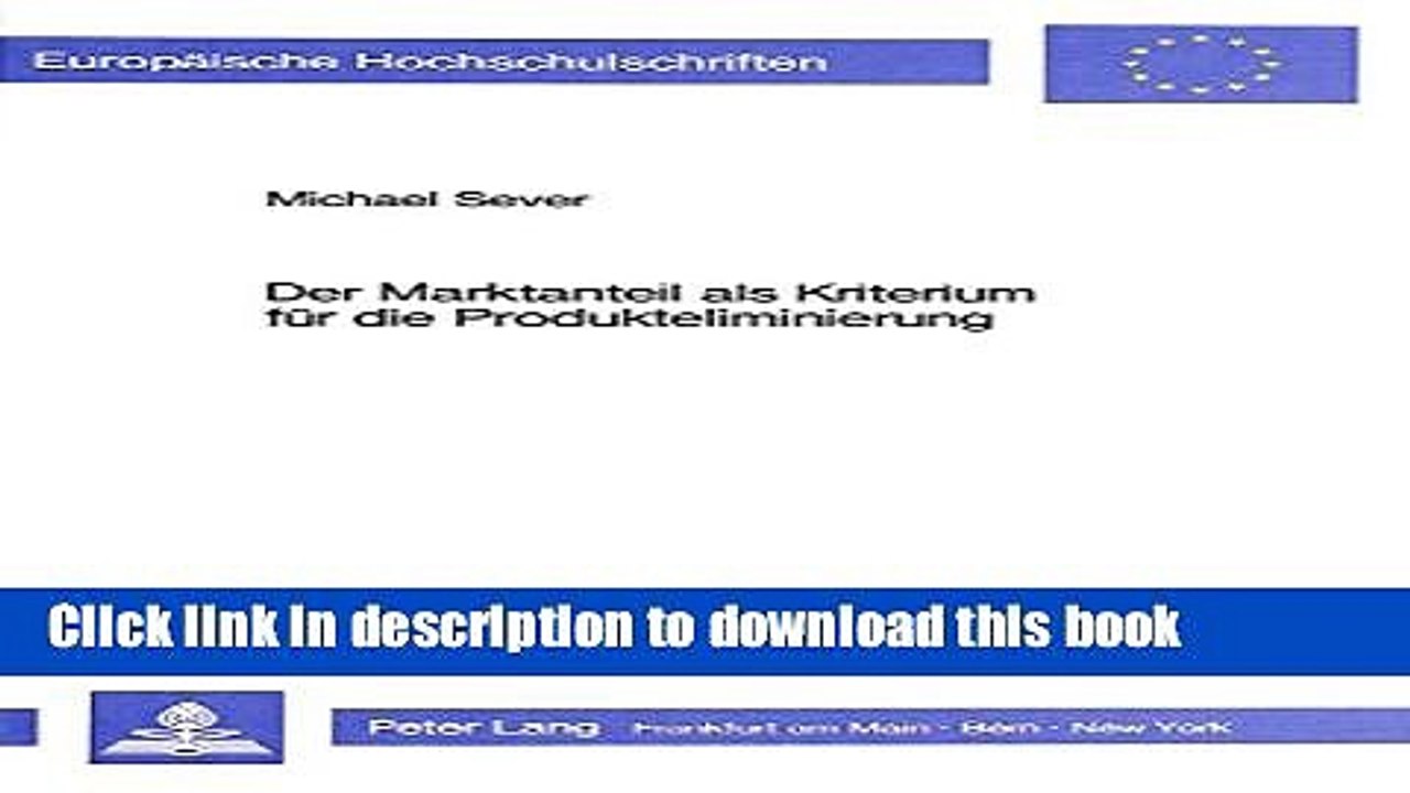 [PDF] Der Marktanteil als Kriterium fÃ¼r die Produkteliminierung: Eine Analyse auf der Grundlage